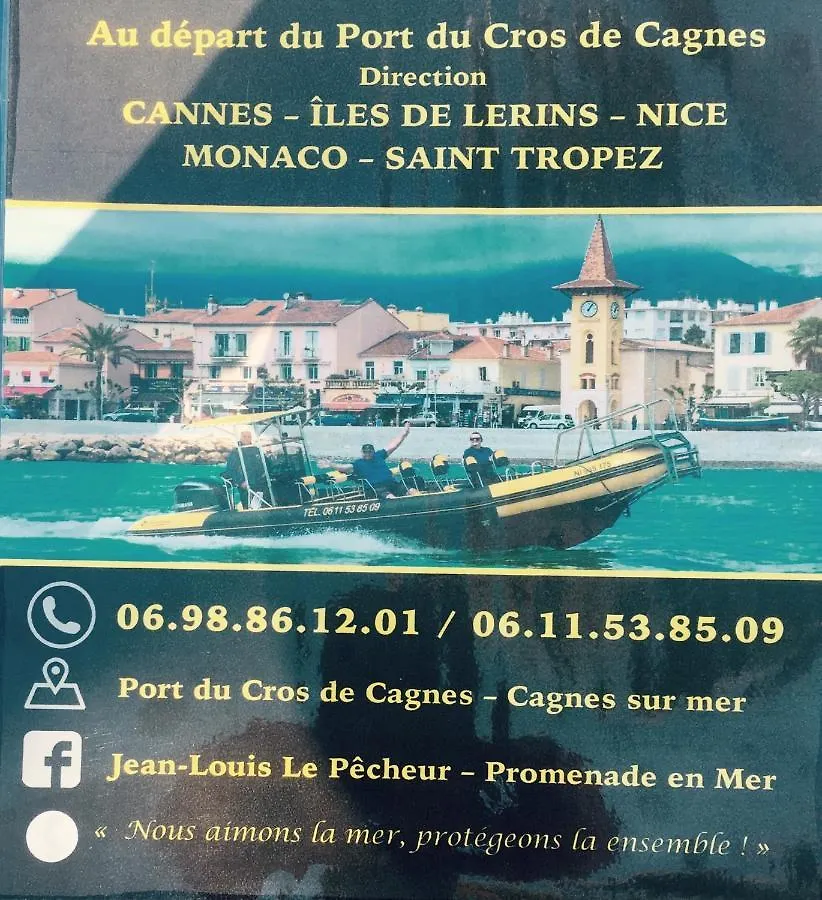 Bel appartement climatisé vue mer à 50 m de la plage Cagnes-sur-Mer